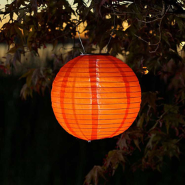 5 x Solar lampion rond oranje 35 cm (zonne-energie)