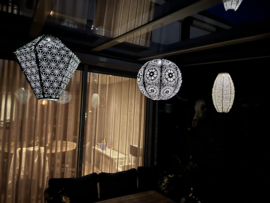 Solar lampion met motief – diamant vorm - 35 b x 35 h – donker groen