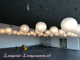 5 x Lampion blanc de 90 cms, rétardateur de flamme