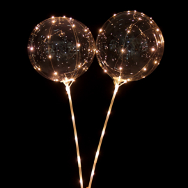 5 x LED ballon XL warm wit met ballon stokje