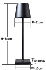 Jeslu LED Tafellamp Zwart 38 cm aluminium - draadloos - USB oplaadbaar