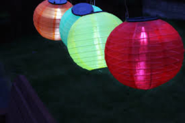 Solar lampion rond blauw 35 cm (zonne-energie)