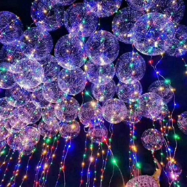 5 stuks LED Ballon XL - multicolor - 40 cm - verlichte ballon