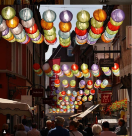 10 x Lampions en Nylon - Mélange de couleurs - Incl. LED avec télécommande - Incl. crochets