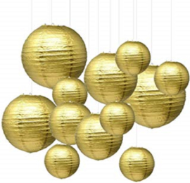 5 x Lampion goud 25 cm