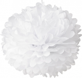 Pompon blanc 35 cm