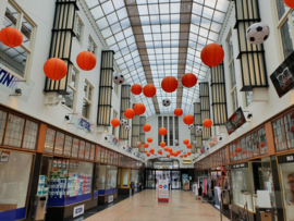 Lampion orange de 35 cms, rétardateur de flamme