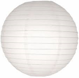 5 stuks witte lampion 35 cm