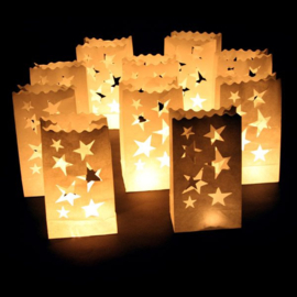 5 x Candlebags Sternmotiv - 10 Stück - Kerzenlichtbeutel