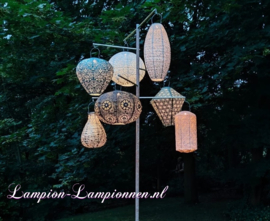 Solar lampion met motief – ovaal - 35 b x 25 h – zwart