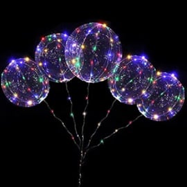 4 stuks LED Ballon XXL 60 cm - multicolor - incl Helium tank
