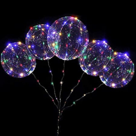 4 stuks LED Ballon XXL 60 cm - multicolor - incl Helium tank - verlichte ballon
