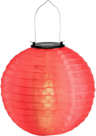 Lampion Solaire ronde rouge  35 cm