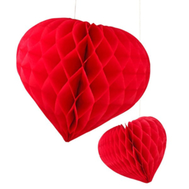 Honeycomb / Wabenball Herz rot 35 cm