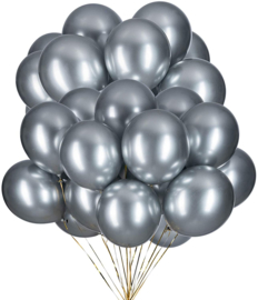 10 x metallic ballon zilver