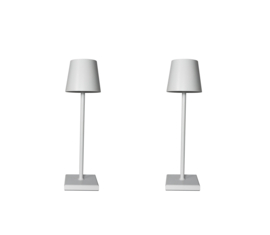 2 x Jeslu LED Lampe de table Blanc 38 cm aluminium - sans fil - rechargeable