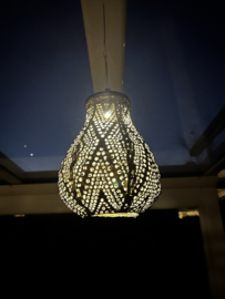 Solar Lampion mit Motiv - Tropfen Form - 20 B x 30 H - Gold