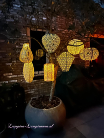 Solar lampion met motief – rond - 35 b x 35 h – wit