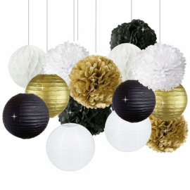 5 x PomPom gold 35 cm