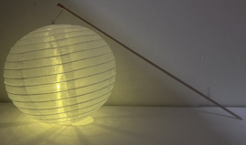 Verlichte nylon lampion met stokje - Lampionnenoptocht