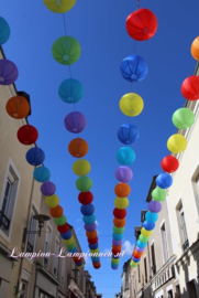 5 x Dunkelblau Lampions Nylon 25 cm