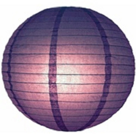 Lampion violet de 25 cms, rétardateur de flamme