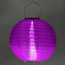 5 x Solar Lampions rund violett 35 cm (Solarenergie)