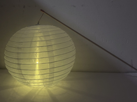 Verlichte nylon lampion met stokje - Lampionnenoptocht