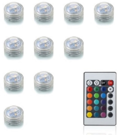 10 x Papieren lampion Wit - BRANDWEREND - incl LED met afstandsbediening incl ophang veerhaakjes