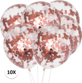 10 x Konfetti Ballon rosé gold