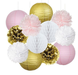 Lampion rose clair 45 cm