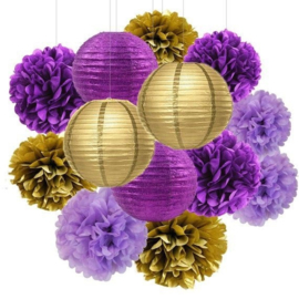 5 x Lampion violet 45 cm