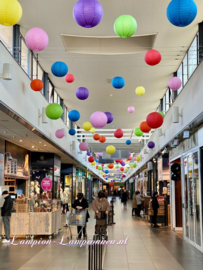 Lampion violet de 35 cms, rétardateur de flamme