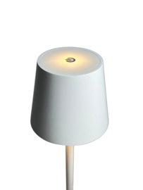 2 x Jeslu LED-Tischleuchte Weiß 38 cm Aluminium - kabellos - USB aufladbar
