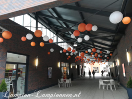 5 x Lampion orange clair 25 cm