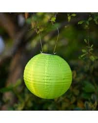 Lampion Solaire rond vert  35 cm