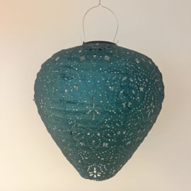 Solar lampion met motief – ballon vorm - 30 b x 30 h – zeeblauw