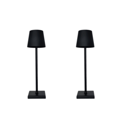2 x Jeslu LED Lampe de table Noir 38 cm aluminium - sans fil - rechargeable