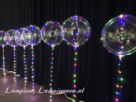 4 stuks LED Ballon XXL 60 cm - multicolor - incl Helium tank - verlichte ballon