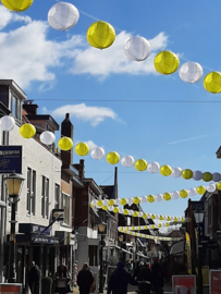 Lampion jaune de nylon 45 cm