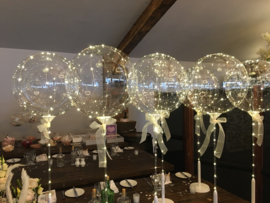 5 x LED ballon XL warm wit met ballon stokje