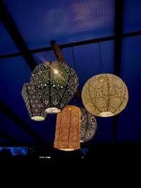 5 x Lampion solaire avec motif - forme ballon - 30 l x 30 h - bleu de mer