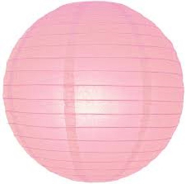 5 x Lampion licht roze 25 cm