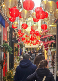 Nylon lampion goud 45 cm