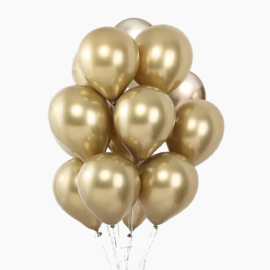 10 x metallischer Ballon gold