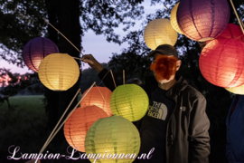 Lampion avec bâton et LED - 50 pièces - défilé de lampions