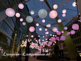 5 x Brandvertragende lampion wit 120 cm