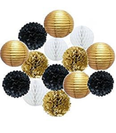 5 x Gouden PomPom 35 cm