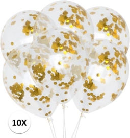 10 x Konfetti Ballon gold