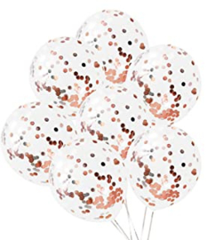 10 x Confetti ballon rosé goud